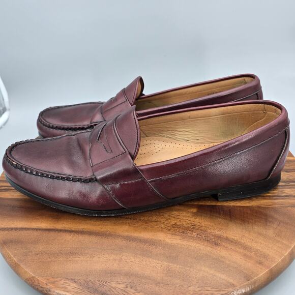 Allen Edmonds Cameron Penny Loafers Mens 14 E Burgundy Leather Casual Shoes main image 4